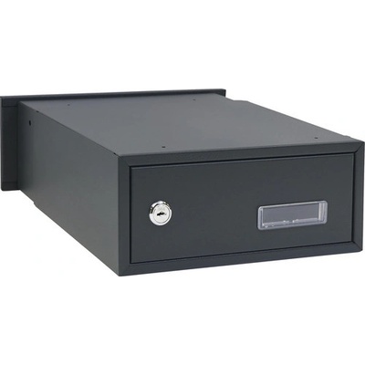 Poštová oceľová schránka BK.38.R.AM pre zamurovanie do stĺpika, 285 x 110 x 320–530 mm, antracit matná