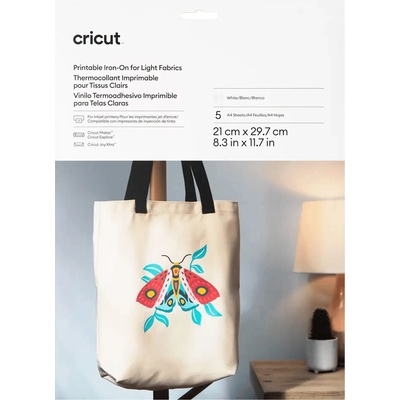 Cricut Iron–On Nažehlovací fólie, 29,7 × 21 cm, bílá, 5 ks 2010393
