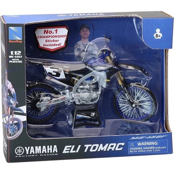 New Ray Toys Метален мотоциклет Newray - Yamaha, Eli Tomac, 1: 12 (58323)
