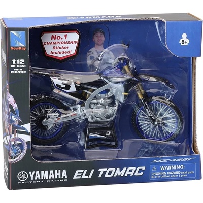 New Ray Toys Метален мотоциклет Newray - Yamaha, Eli Tomac, 1: 12 (58323)