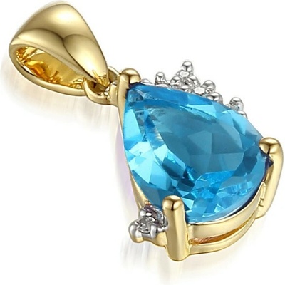 VIPgold Diamantový prívesok s modrým topásom 387 0156z