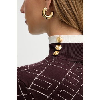 Elisabetta Franchi Рокля Elisabetta Franchi в бордо среднодълга с кройка по тялото AM18T56E2 (AM18T56E2)