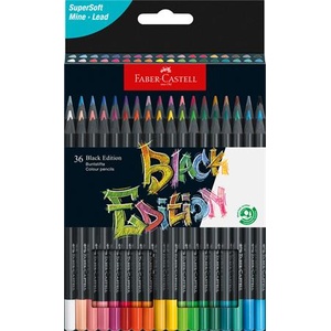 Faber-Castell Комплект цветни моливи, триъгълни, FABER-CASTELL "Black Edition", 36 различни цвята 116436 (116436)