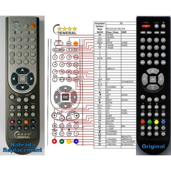 GENERAL SENCOR SLT1653DVD(SE), SLT2253DVD(SE) - съвместимо дистанционно управление на марката General (SLT1653DVD(SE), SLT2253DVD(SE))