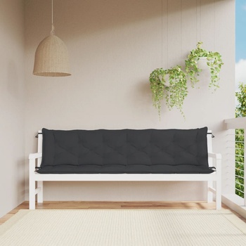 Image 1 of vidaXL Възглавници за градински пейки 2 бр черно 200x50x7 см плат (361742)