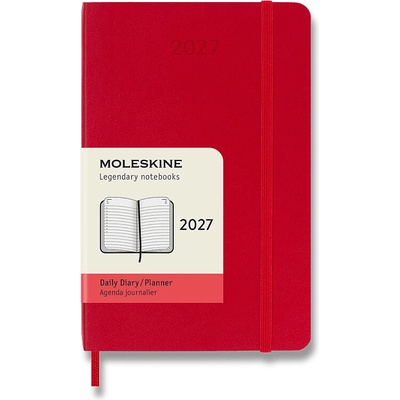 Moleskine A6 denní 2027 červený