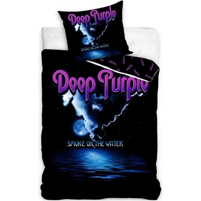 Carbotex bavlna obliečky Deep Purple motív Smoke on the Water bavlna Renforcé 70x90 140x200