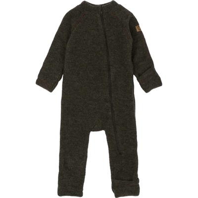 Merino overal na zip bez kapuce ohrnovací Mikk-Line NOOS hnědá Dark Brown Melange – Zboží Dáma