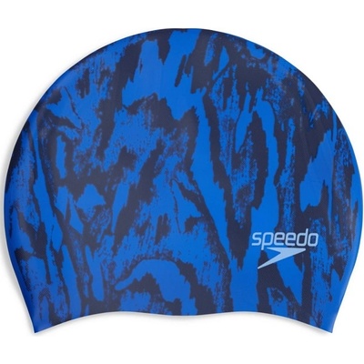 Speedo long hair cap printed тъмно син