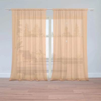 Sablio Záclony Biele čiarky na oranžovej: 2ks 150x250cm