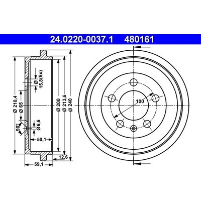 Brzdový buben ATE 24.0220-0037.1 – Zbozi.Blesk.cz