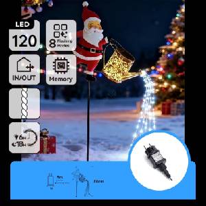 Aigostar Aigostar-LED външна коледна украса 120xLED/8 функции 80 cm IP44 Santa/студена (AI3154)