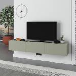 TopMebel Франси TopMebel меламинов стенен ТВ шкаф в пепеляво зелен цвят 180x30x30cm