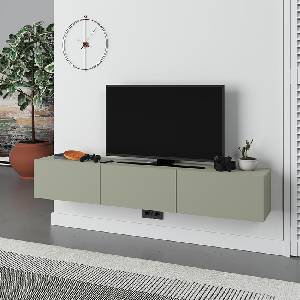 TopMebel Франси TopMebel меламинов стенен ТВ шкаф в пепеляво зелен цвят 180x30x30cm