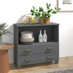 vidaXL Сайдборд HAMAR, тъмносив, 85x35x80 см, борово дърво масив (340498)