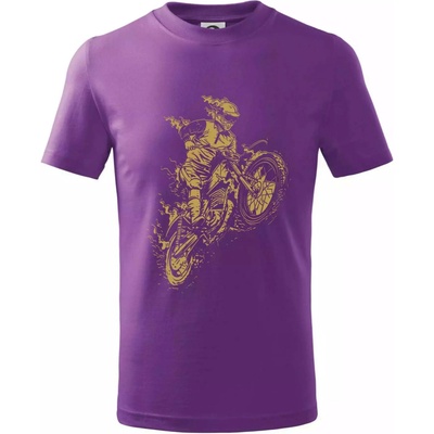 Dirt bike vintage tričko detské fialová