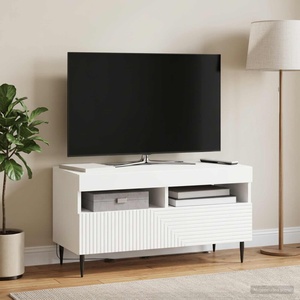 vidaXL LED телевизионен кабинет HAARLEM 81 x 35 x 43 см Бяло (896995)