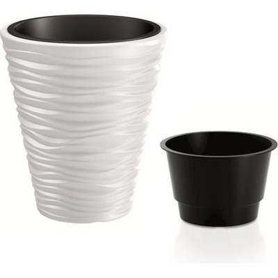 PROSPERPLAST Kvetináč SAND + vklad biely 38,8 cm