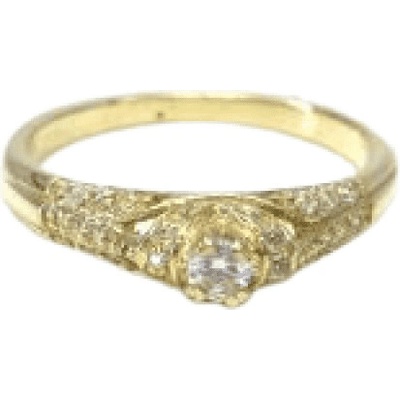 Pattic prsten ze žlutého zlata se středovým zirkonem RT663001