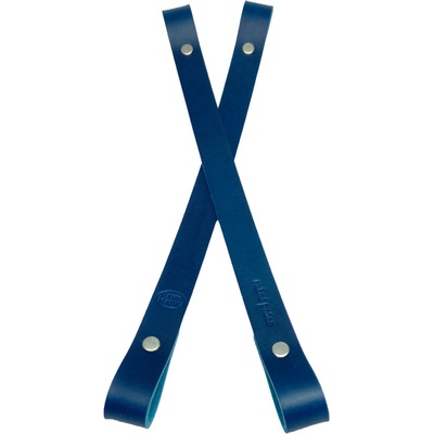 Kreatinka/Popruh kožený MODRÝ Délka: 80cm, Logo: Ruční práce, Kovový komponent: Staromosaz