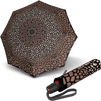 Knirps T.200 Medium Duomatic Animal dámsky plne automatický dáždnik Mocca