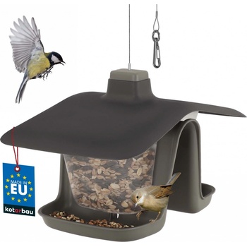 Prosperplast krmítko pro ptáky BIRDYFEED DOUBLE šedý kámen 28cm