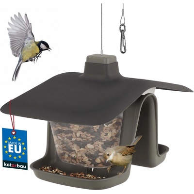Prosperplast krmítko pro ptáky BIRDYFEED DOUBLE šedý kámen 28cm – Hledejceny.cz