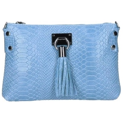 Made In Italy kožená kabelka MI42 nebesky modrá