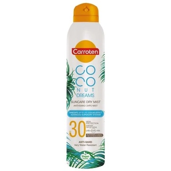 Carroten Coconut Dreams слънцезащитен сух спрей мист за тяло SPF30 Слънцезащитен продукт унисекс 200ml