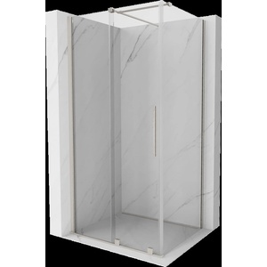 Mexen Velar плъзгаща се душ кабина 90 x 75 cm, прозрачна, четкан никел - 871-090-075-01-97 (871-090-075-01-97)