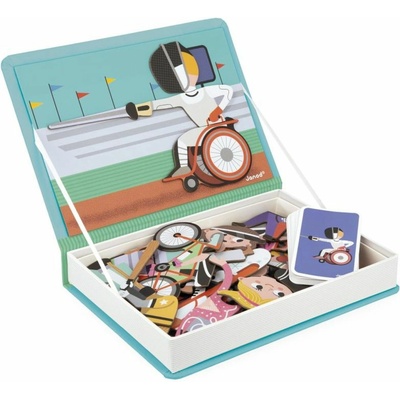 Janod magnetická kniha skladačka pre deti Šport magnetibook