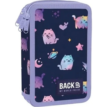 BackUP Violet Kittens несесер с 3 ципа ПЪЛЕН