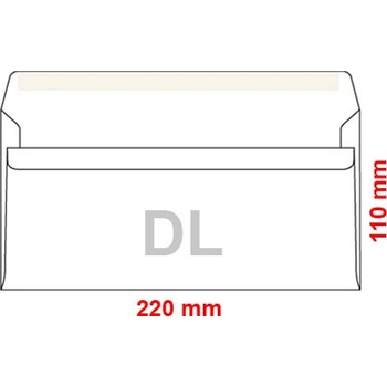 Obálka DL 110x220 mm samolepiaca, 25 ks