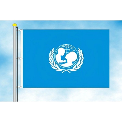 LIBEA, s.r.o. Vlajka UNICEF Rozměr: 40×60 cm, Uchycení: Karabiny na stožár