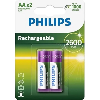 Philips R6B2A260/10 ELEMENTS РЕХАБИЛИРУЕМИ АА 2600 mAh 2-BLISTER (R6B2A260/10)