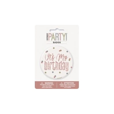 Unique Narozeniná brož Its my birthday rosegold s tečkami – Zbozi.Blesk.cz