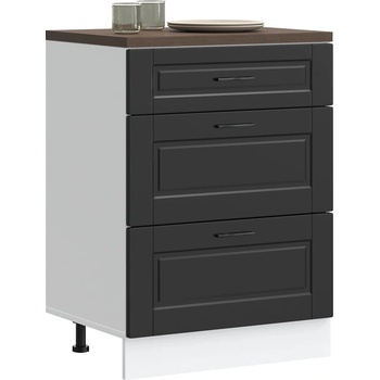 vidaXL Кухненски шкаф "Porto", черен, инженерно дърво (854260)