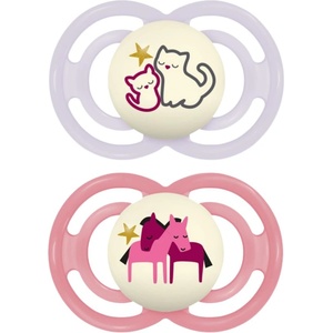 MAM Perfect Night 6m+ биберон Purple/ Pink 2 бр