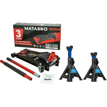 Matabro Nízkoprofilový hydraulický zvedák s pojezdem s podpěrami 3t
