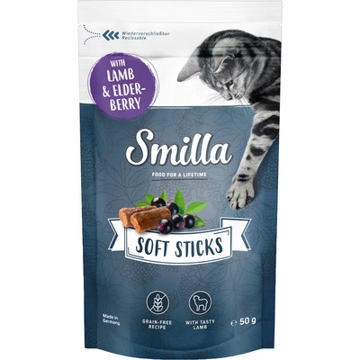 Smilla 50г Soft Sticks Smilla, лакомство за котки - агнешко и бъз