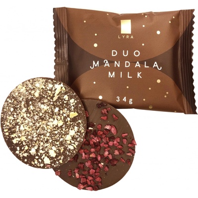 Lyra DUO MANDALA MILK Mléčná čokoláda s lyofilizovaným ovocem 34 g