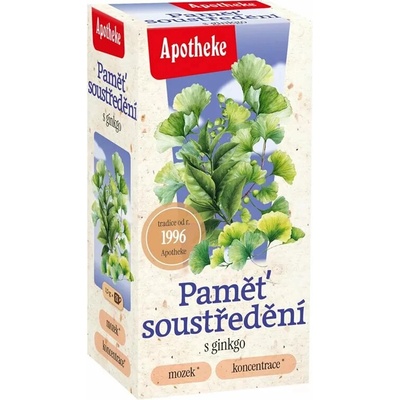 Apotheke Paměť soustředění s ginkgo čaj 20 x 1,5 g