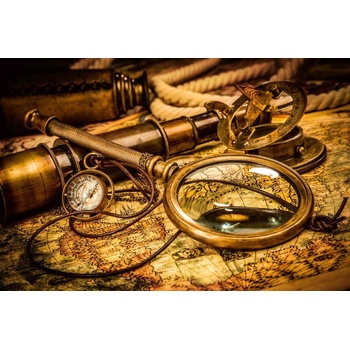 DIMEX ART s. r. o Флизелинов фототапет карта с телескоп 375 x 250 см