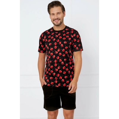 Italian Fashion Cherry pánské pyžamo krátké černé