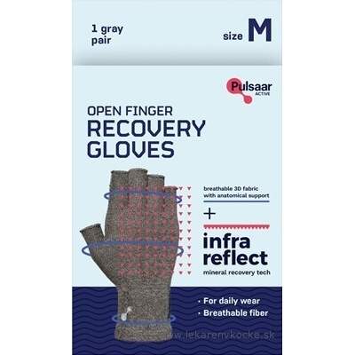Pulsaar Active Rukavice na zotavení (Open Finger Recovery Gloves) velikost M 1 pár