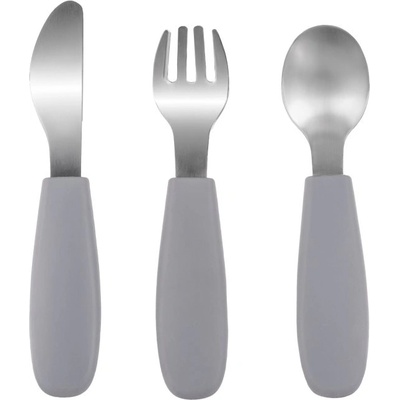 Zopa Silicone Children's Cutlery прибор за деца 6 m+ Dove Grey 3 бр