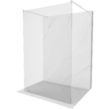 Mexen Kioto свободно стояща душ стена 110 x 200 cm, прозрачна 8 mm, четкан никел - 800-110-002-97-00 (800-110-002-97-00)