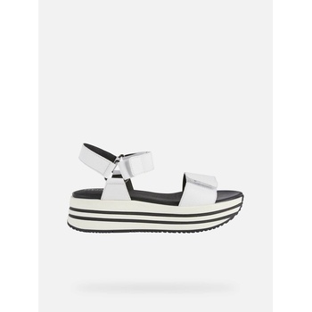 Geox Черно-бели дамски кожени сандали на платформа Geox Kency Geox | Byal | ЖЕНИ | 39