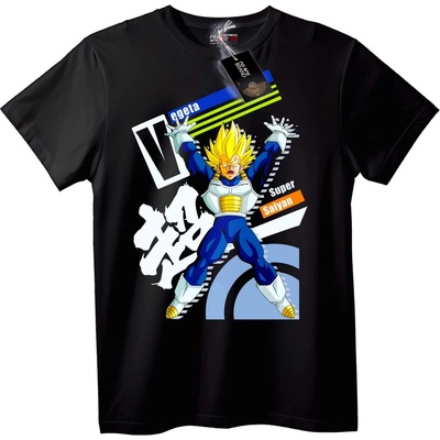 NOONEBRAND Тениска Vegeta Супер Саян Аниме - XS, Black