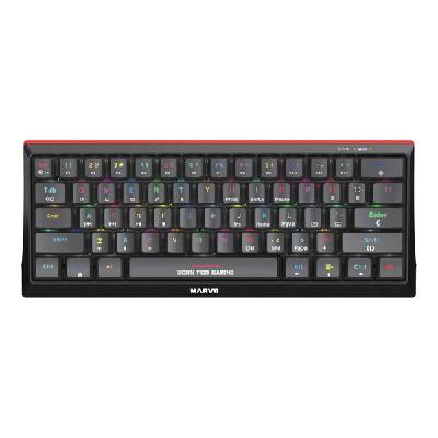 Marvo HECATE 61B, klávesnica US, herná, drôtová (USB), čierna, mechanická, RGB, modré spínače KG962G EN-B